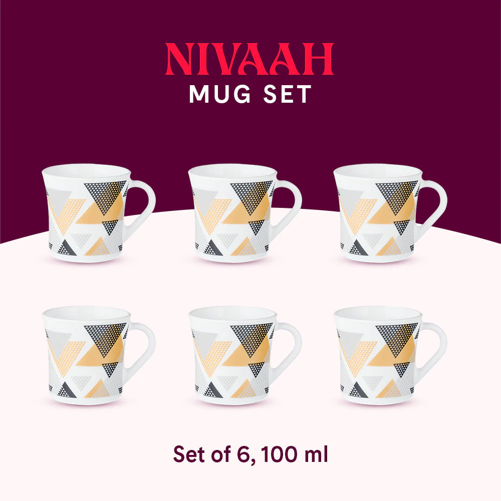 Larah by Borosil Crysta Nivaah Mug Set