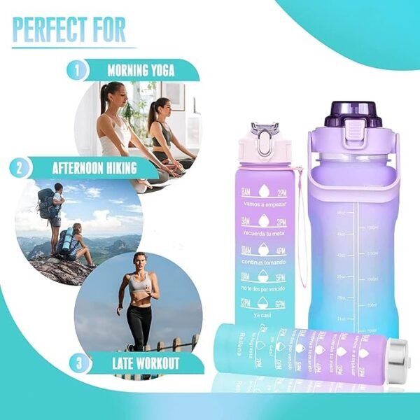 Stay Hydrated with Our 3-Pack Motivational Water Bottles - Image 5