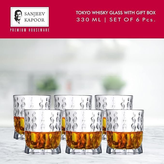 Sanjeev Kapoor Tokyo Whisky Glass Set: Elegance in Every Sip