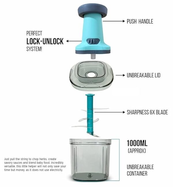 Effortless Food Prep with Excelware Primo Manual Hand Press Chopper - Image 4