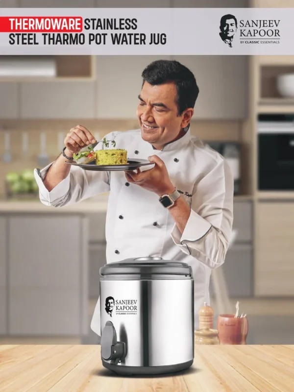 Sanjeev Kapoor Thermoware Stainless Steel Thar Pot Water Jug 6.5 Ltr - Image 6